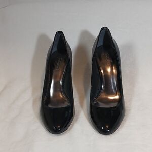Coach Nala Shiny Black Patent Leater Women's Heels Sz 7.5 B